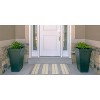 HomeStock Outdoor Washable Delray Ivory & Blue 2' X 3', Machine Woven with Printed Designs, Coastal - 2 of 4