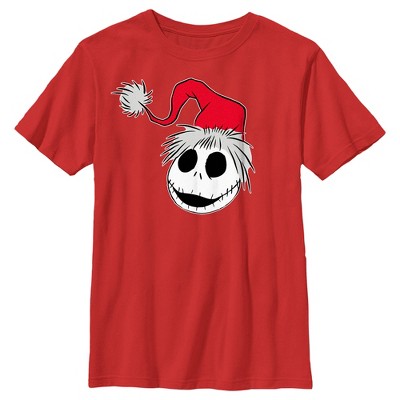 Boy's The Nightmare Before Christmas Jack Santa Hat T-shirt - Red ...
