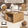 NicBex 30.8" Farmhouse Square Coffee Table with Storage, 2-Tier Center Table with Half-Open Shelving, Natural Wood Finish Living Room Table - 4 of 4