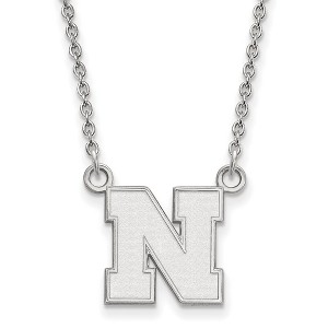 Black Bow Jewelry 14k White Gold Nebraska Cornhuskers NCAA Necklace 18 Inch - 1 of 4