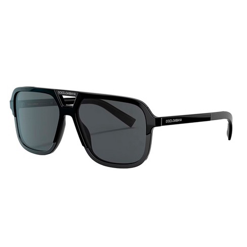 Dolce & Gabbana Dg 4354 193481 Unisex Square Polarized Sunglasses Black ...