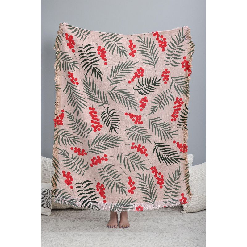Emanuela Carratoni Holiday Mistletoe 56"x46" Woven Throw Blanket - Deny Designs, 3 of 5
