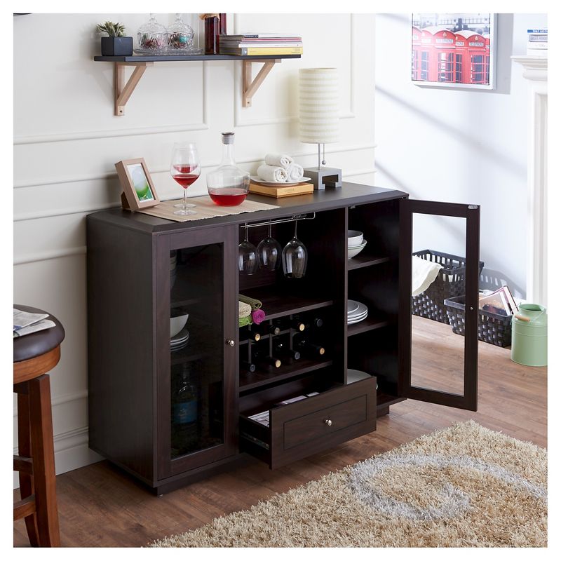 Candie Modern Multi-Storage Dining Buffet with Glass Cabinets Espresso - HOMES: Inside + Out, 5 of 7