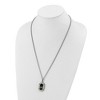 Chisel Stainless Steel with 14K Gold Accent and 1pt Diamond DAD Black Enameled Pendant on a 24" Curb Chain Necklace - 4 of 4