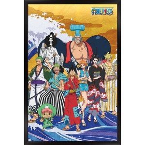 Trends International One Piece: Wano Country - Crew On Wave Framed Wall Poster Prints - 1 of 4