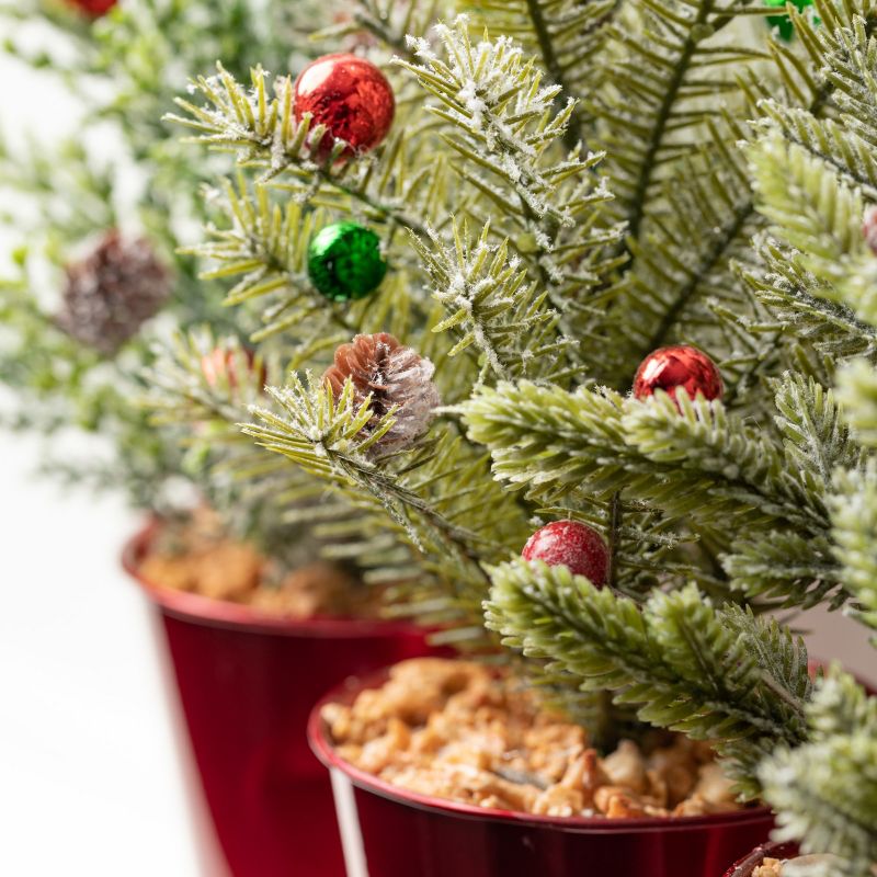 Sullivans 1' Potted Pine Artificial Tree Set of 3, Green, 2 of 6