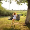 Karl Home | 4ft 2-Personn Black Outdoor Fir Wood Hanging Porch Swing - 4 of 4