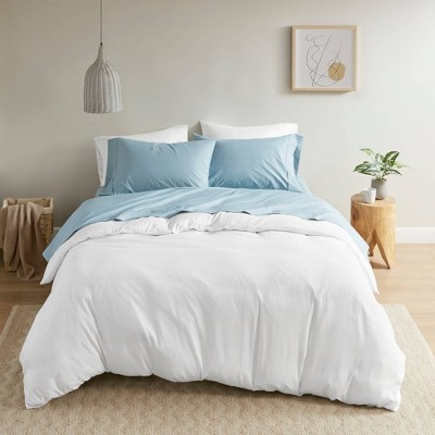 Ivory Full Cotton Percale Pillow Cover Set