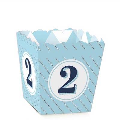 Big Dot of Happiness Two Much Fun - Boy - Party Mini Favor Boxes - 2nd Birthday Party Treat Candy Boxes - Set of 12