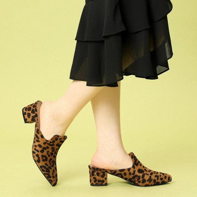 chunky leopard print heels