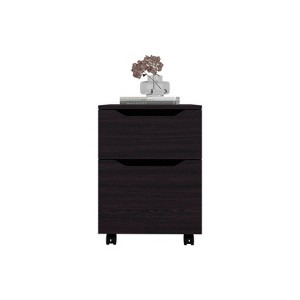 Gulches 1-Drawer Nightstand - Black Finish with 4 Sturdy Legs, 22.6"H Engineered Wood Bedside Table (16.5"W x 16.5"D) - 1 of 4