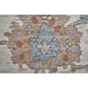 2' X 3' Ivory Brown And Blue Floral Distressed Area Rug - 4 of 4
