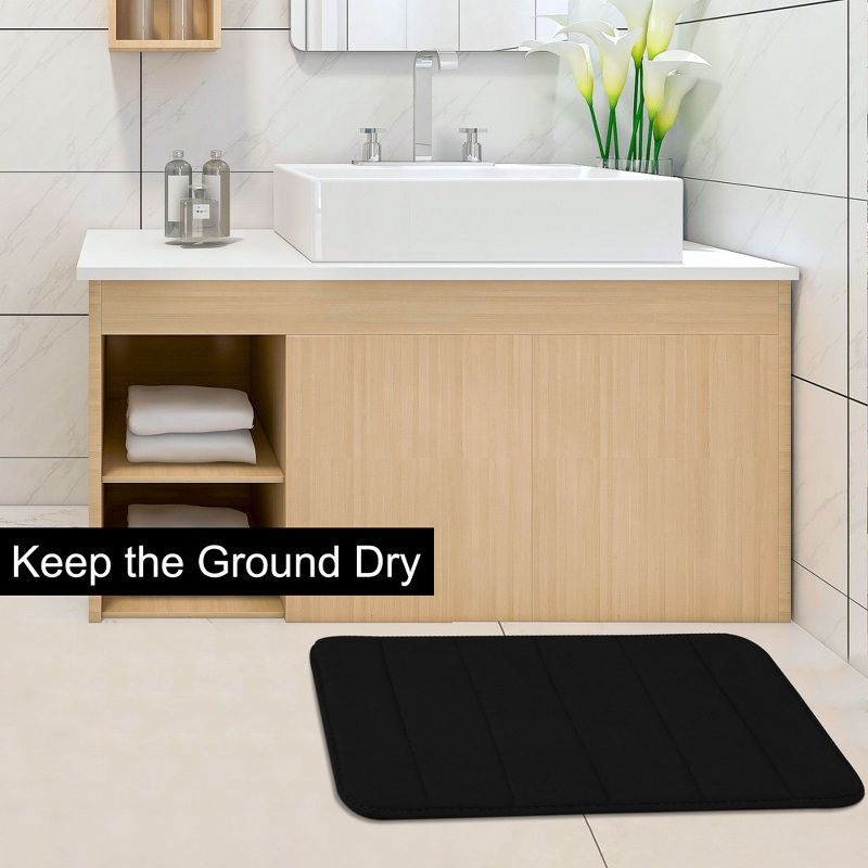 PiccoCasa Household Memory Foam Absorbent Non-slip Shower Carpet Bath Mat Rug, 3 of 4