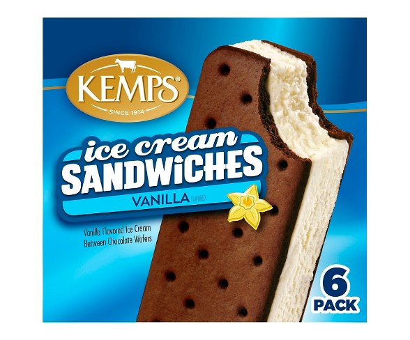 Kemps Vanilla Ice Cream Sandwich - 6pk