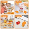 BRINJOY 3 Pack Silicone Snack Lunch Boxes with Lids Frozen Snack Lunch Stainless Steel Reusable Orange - 3 of 4