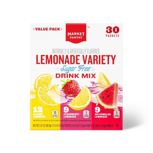 Lemonade Variety Sugar-Free Drink Mix - 30ct - Market Pantry™ - image 1 of 3