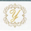 Linum Home Textiles 100% Turkish Cotton MONICA Gold Thread 2PC Embellished Hand Towel Set - 3 of 3