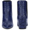BLISSFUL STEP Snake Print Boots Pointed Toe Chunky Heels Ankle Boots for Women - 2 of 4
