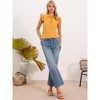 INSPIRE CHIC Women's Ruffle Cap Sleeve Tie Neck Button Front Casual Blouses - 4 of 4