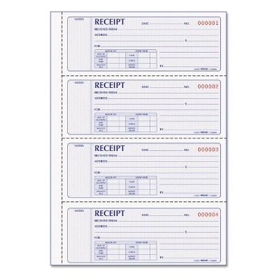 Rediform Money Receipt Book 2 3/4 x 7 Carbonless Duplicate 200 Sets/Book 8L806