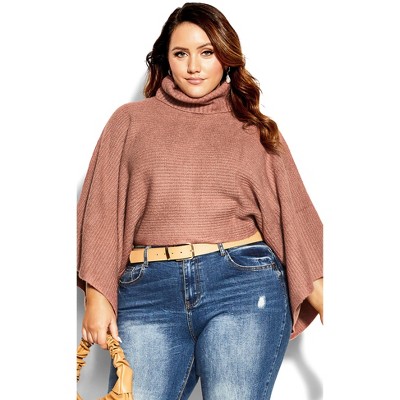 City Chic| Women's Plus Size Sweet Rose Sweater - Rosebud - 18w