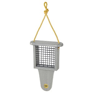 Bird Choice Modern Farmhouse Suet Bird Feeder 11.75" Driftwood Gray - 1 of 4