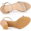Allegra K Women's Rhinestone Ankle Strap Chunky Sandals - 4 of 4