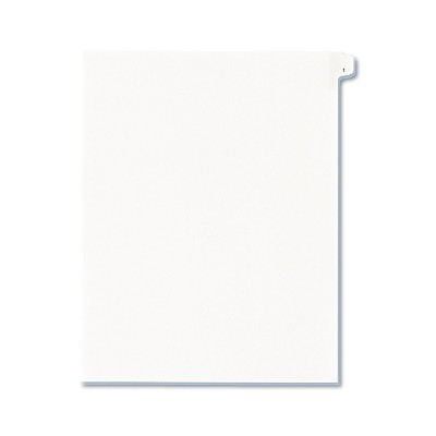 Avery Allstate-Style Legal Exhibit Side Tab Divider Title: 1 Letter White 25/Pack 82199