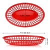 Aoibox 24 Pack Fast Food Baskets, Plastic Serving Trays for Hot Dogs, Chicken, Burgers, Sandwiches, Fries, Reusable & Dishwasher Safe (Red) - 2 of 4