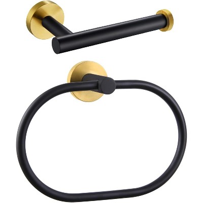 MIXXIDEA Oval Towel Ring Bundle with Toilet Paper Holder