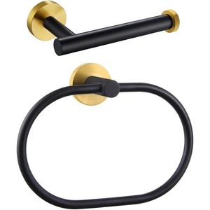 MIXXIDEA Oval Towel Ring Bundle with Toilet Paper Holder - 1 of 4