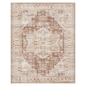 ABYNOW Area Rug Machine Washable, Non Slip, Boho Vintage Print for Living Room - 1 of 4