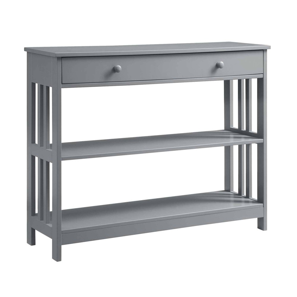 Mission 1 Drawer Console Table Gray - Breighton Home: Storage, Nautical Style, MDF Composite