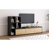MAYEERTY TV Stand 74.8-126 Extendable with 3 Tier Bookshelves Adjustable Entertainment Center with Storage Cabinets for Living Room Black - 2 of 4