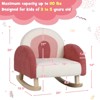 Infans Kids Rocking Chair Children Armchair Velvet Upholstered Sofa w/ Solid Wood Legs - 2 of 4