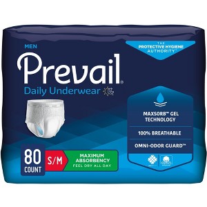 Prevail Daily Adult Incontinence Underwear for Men, Pull On with Tear Away Seams, Maximum Absorbency - 1 of 2