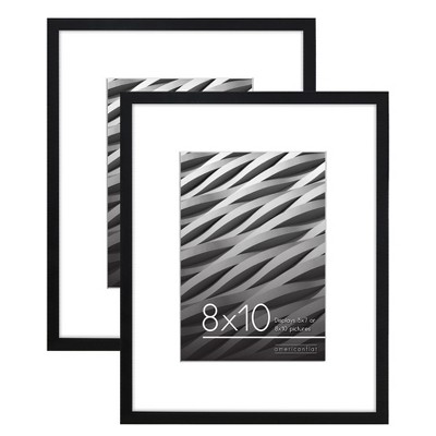 Americanflat 5x7, 6x8 & 8X10 Photo Frame 2 Pack in Black - Polished Plexiglass Cover