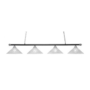 Toltec Lighting Oxford 4 - Light Island Pendant Light in  Chrome/Matte Black with 16" Italian Bubble Shade - 1 of 1