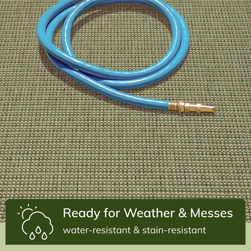 Well Woven Woden Indoor/Outdoor Flat Weave Pile Solid Border Area Rug, 3 of 10