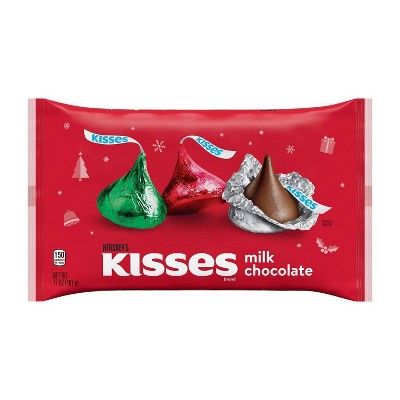 Hershey's Kisses Milk Chocolate Red Green & Silver Foils - 17oz
