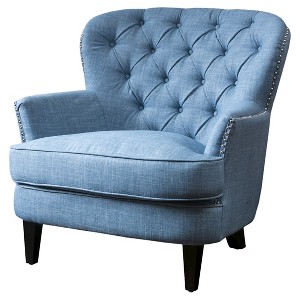 Tafton Tufted Fabric Club Chair -Light Blue - Christopher Knight Home, Lite Blue