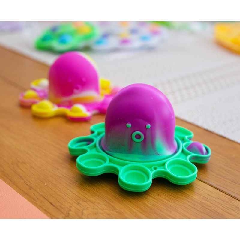 Toynk Pop Fidget Toy Aqua Octopus 8-Button Silicone Bubble Popping Game, 2 of 8