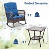 Costway 3 PCS Patio Rocker Set Outdoor Wicker Rocking Chairs with Double-Layer Coffee Table Gray/Navy/Beige/Red - 4 of 4