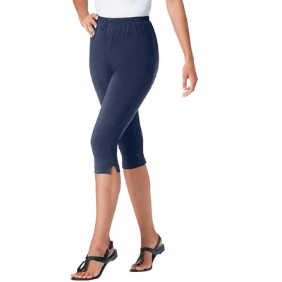 Woman Within Plus Size Stretch Cotton Capri Legging