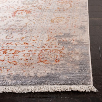 Gray Multicolor 5' x 7' Vintage Persian Synthetic Area Rug