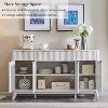 SinCiDo 60" Fluted Modern Buffet Sideboard Cabinet, 3 Drawers & 4 Doors, Coffee Bar Wine Bar Storage Cabinet for Dining Room, Living Room - 3 of 4