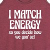 Women's - Instant Message - I Match Energy Graphic Racerback Tank - 2 of 4