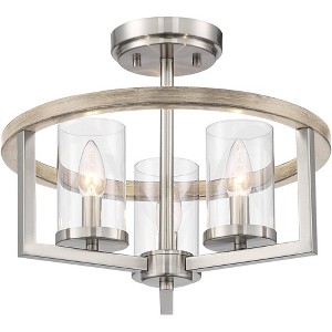 Possini euro design modern ceiling light semi flush chrome wide lilypad bedroom kitchen discount