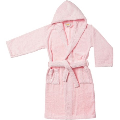 100% Cotton Ultra-soft Terry Lightweight Kids Unisex Hooded Bathrobe ...