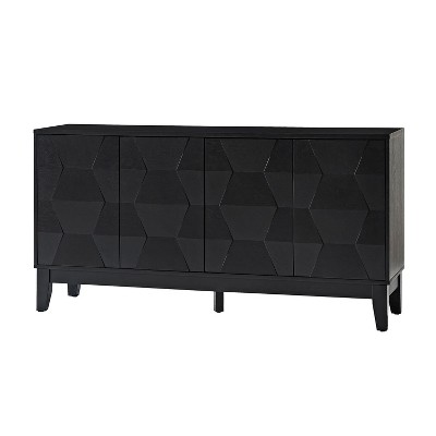 ulanini Adjustable Shelves Sideboard with Solid Wood Legs